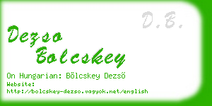 dezso bolcskey business card