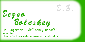 dezso bolcskey business card